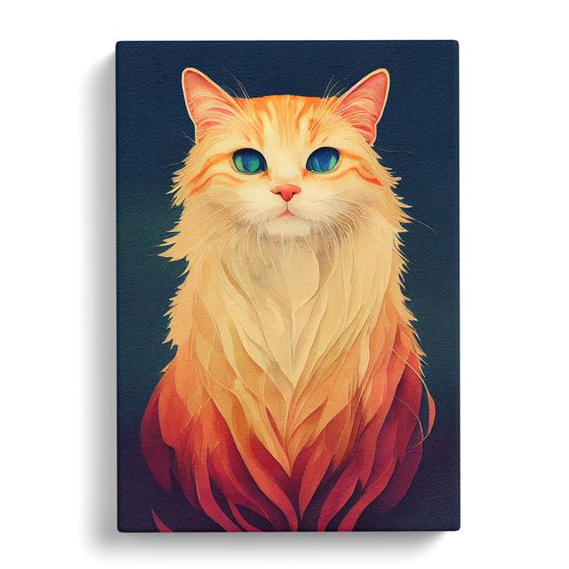 Stunning Cat - Wrapped Canvas Painting Marlow Home Co. Size: 76cm H x 35cm W x 3cm D on Productcaster.