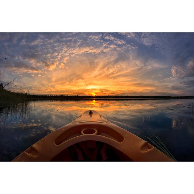 Marl Lake Kayak Reflections by Wiltser - No Frame Print on Canvas Breakwater Bay Size: 61cm H x 91cm W on Productcaster.