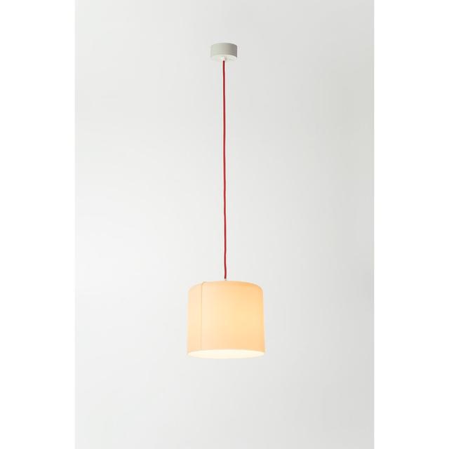 Be.pop 1 - Light Cylinder Pendant In-es.artdesign Shade Colour: Neutral, Fixture Finish: Red on Productcaster.