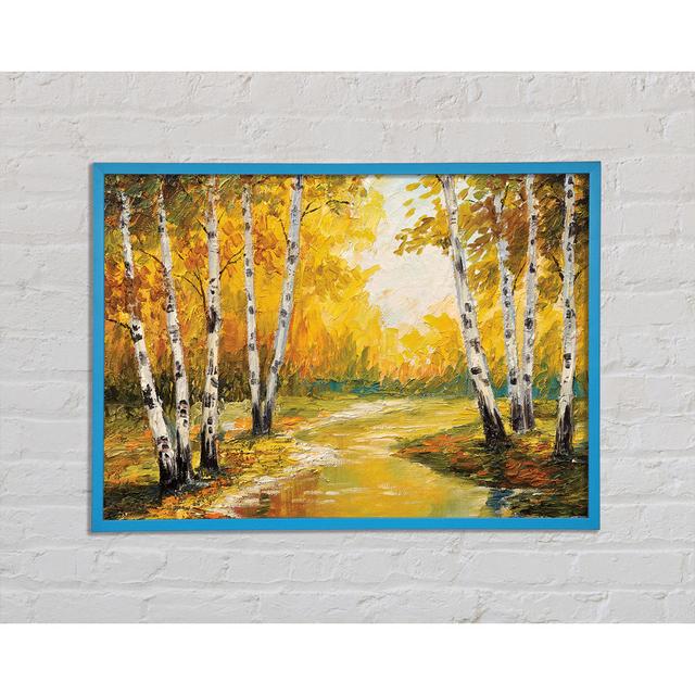 Yellow Silver Birch Walk - Single Picture Frame Art Prints Union Rustic Size: 21cm H x 29.7cm W x 2cm D on Productcaster.