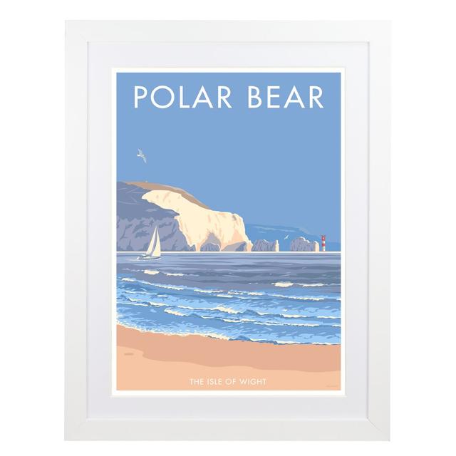 Isle of Wight Polar Bear by Stephen Millerhsip - Graphic Art Print on Paper George Oliver Frame Options: White, Size: 54cm H x 44cm W x 2.2cm D on Productcaster.