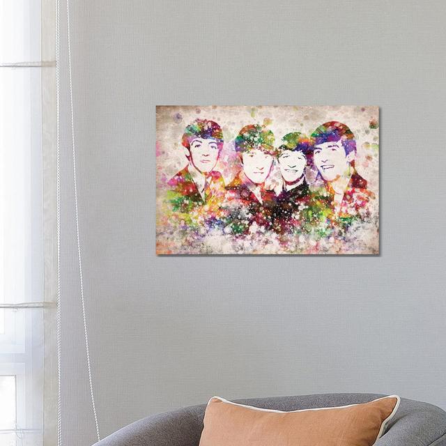 The Beatles - Painting on Canvas Ebern Designs Size: 45.72cm H x 66.04cm W x 3.81cm D, Frame Option: White Framed on Productcaster.