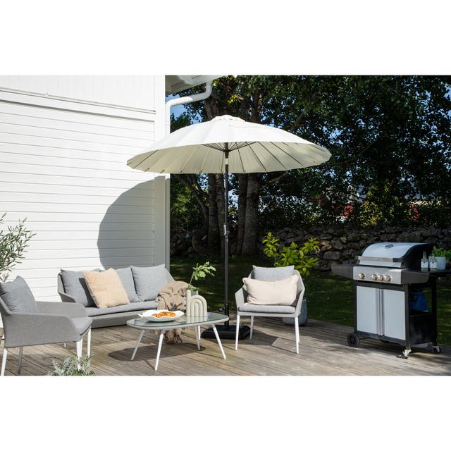 Amora 249cm Tilt Parasol Freeport Park Fabric Colour: White on Productcaster.