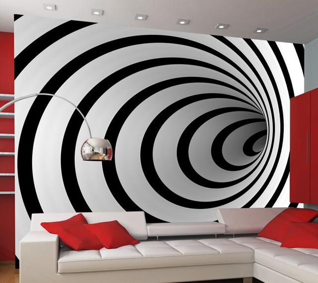 Black White 3D Tunnel 2.31m x 300cm Wallpaper East Urban Home on Productcaster.