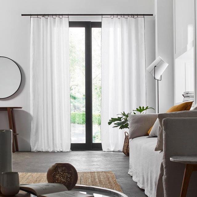 Dziedzic Panel Semi Sheer Single Curtain Marlow Home Co. Colour: Brown/Black, Panel Size: 200 W x 280 D cm on Productcaster.