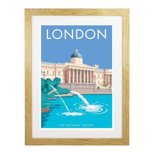 London Trafalgar Square by Stephen Millership - Print George Oliver Size: 43.5cm H x 33.5cm W x 2.2cm D, Frame Options: Oak on Productcaster.