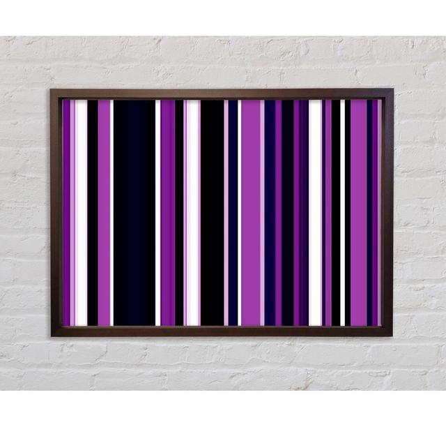 Purple Stripes - Single Picture Frame Art Prints on Canvas Ebern Designs Size: 84.1cm H x 118.9cm W x 3.3cm D on Productcaster.