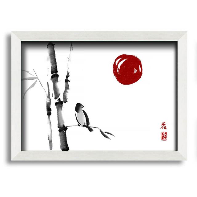 Calcott Japanese Bamboo Bird in the Red Sun - Single Picture Frame Art Prints ClassicLiving Size: 59.7cm H x 84.1cm W x 10cm D on Productcaster.