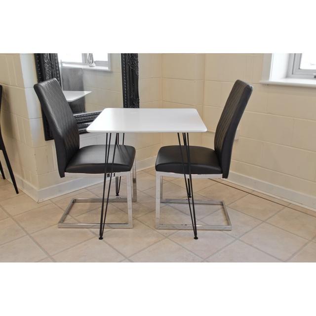 Maguire 2 - Person Dining Set Metro Lane Chair Colour: Black on Productcaster.