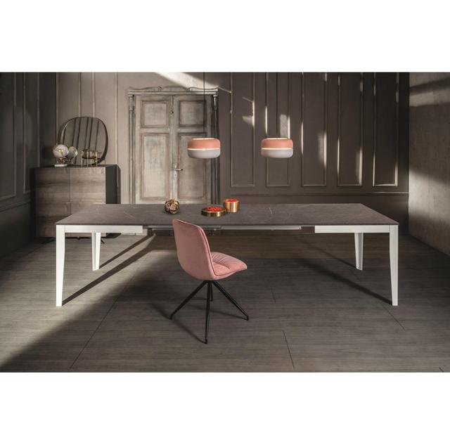 Big Ebern Designs Table Base Colour: White, Table Top Colour: Anthracite on Productcaster.