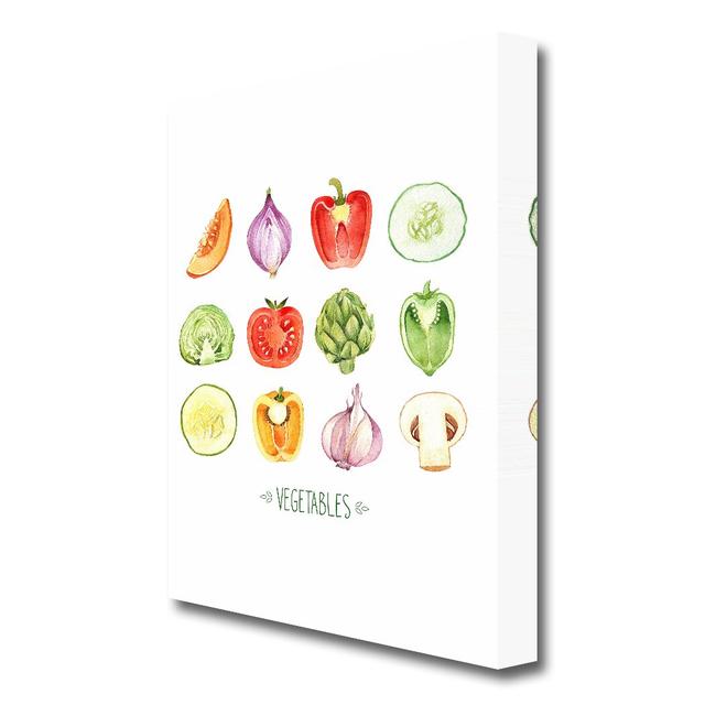 Vegetable Selection 1 Kitchen - Wrapped Canvas Painting Print East Urban Home Size: 101.6 cm H x 66 cm W on Productcaster.