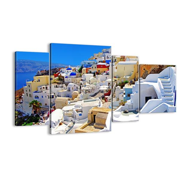 'The Dream of Greek Summer' - 4 Piece Unframed Photograph Print Set on Canvas Ebern Designs Size: 70cm H x 120cm W x 1.8cm D on Productcaster.