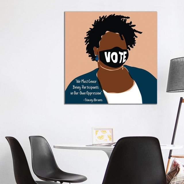 Stacey Abrams - Graphic Art Print on Canvas Ebern Designs Format: Wrapped Canvas, Size: 93.98cm H x 93.98cm W x 3.81cm D on Productcaster.