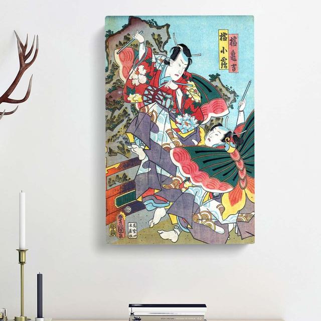 Caught in a Fight by Utagawa Kunisada - Wrapped Canvas Painting Print East Urban Home Size: 60cm H x 40cm W x 3cm D on Productcaster.