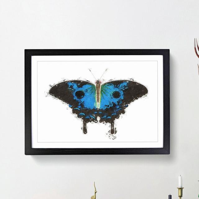 Ulysses Butterfly by George Shaw - Picture Frame Painting Print on MDF East Urban Home Frame Option: Black Framed, Size: 48cm H x 65cm W x 2cm D on Productcaster.