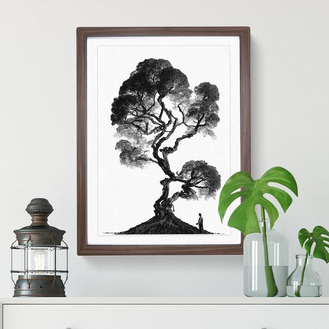 Tree In Monochrome No.2 - Single Picture Frame Print Marlow Home Co. Size: 64cm H x 46cm W x 2cm D, Frame Colour: Walnut Framed on Productcaster.