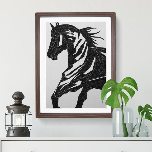 Monochrome Horse - Single Picture Frame Print Alpen Home Frame Colour: Walnut, Size: 64cm H x 46cm W x 2cm D on Productcaster.