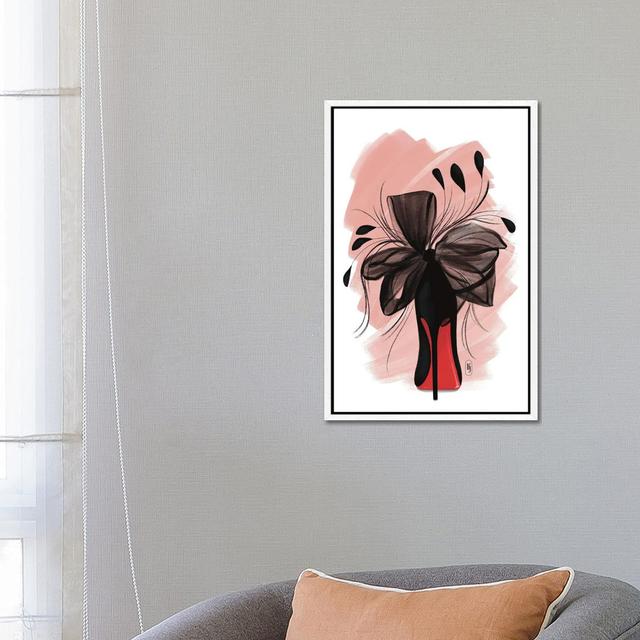 Black Feather Heel by La Femme Jojo - Gallery-Wrapped Canvas Giclée on Canvas Canora Grey Size: 66.04cm H x 45.72cm W, Format: White Floater Framed on Productcaster.