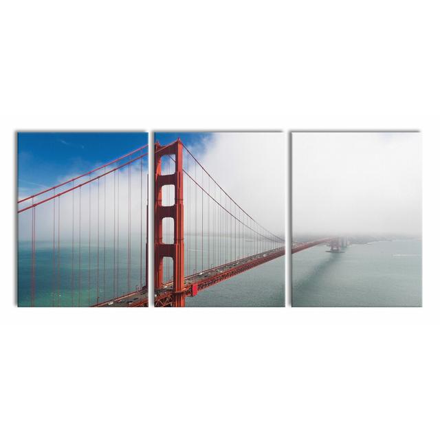 3-tlg. Leinwandbilder-Set Golden Gate Bridge San Francisco East Urban Home Größe: 80 cm H x 180 cm B on Productcaster.