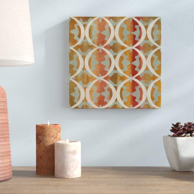 Boho Lattice I by Silvia Vassileva - No Frame Print on Canvas Blue Elephant Size: 30cm H x 30cm W x 3.8cm D on Productcaster.