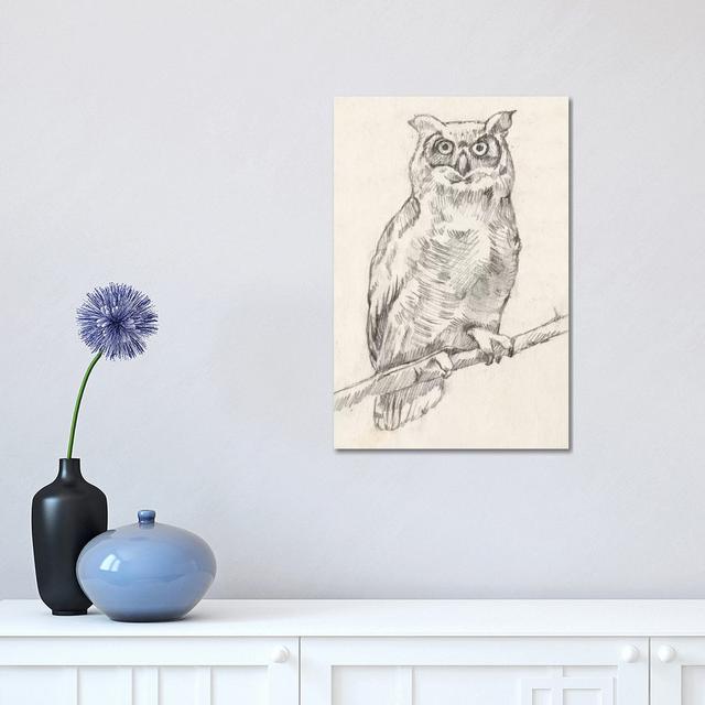 Owl Portrait I by Jennifer Goldberger - Wrapped Canvas Gallery-Wrapped Canvas Giclée Union Rustic Size: 45.72cm H x 30.48cm W on Productcaster.