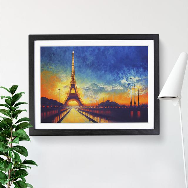 Eiffel Tower - Picture Frame Painting Rosalind Wheeler Frame Colour: Black , Size: 25cm H x 34cm W x 2cm D on Productcaster.