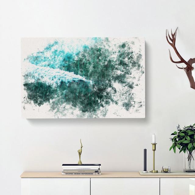 Surfers in the Ocean - Wrapped Canvas Graphic Art Print East Urban Home Size: 40cm H x 60cm W x 3cm D on Productcaster.