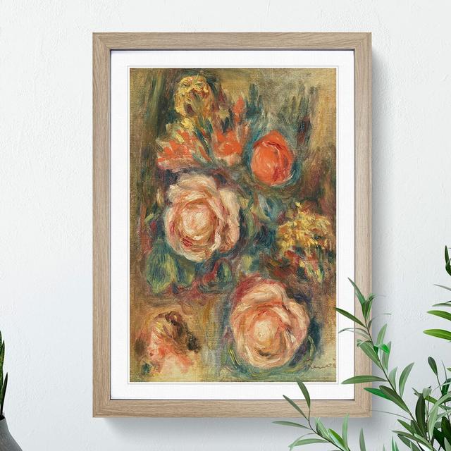 Bouquet of Roses by Pierre-Auguste Renoir - Picture Frame Painting East Urban Home Frame Option: Oak, Size: 90cm H x 65cm W x 2cm D on Productcaster.