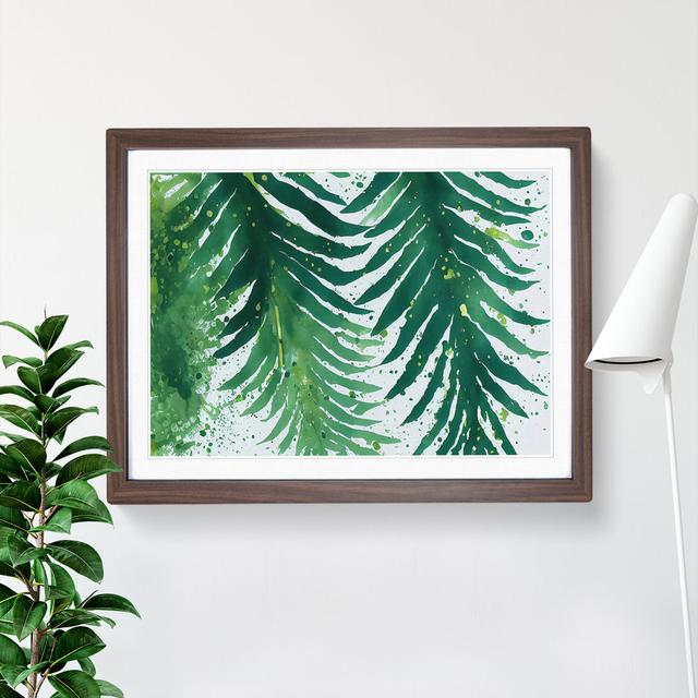 Fern Leaf Splash Vol.1 - Single Picture Frame Print 17 Stories Frame Colour: Walnut, Size: 25cm H x 34cm W x 2cm D on Productcaster.