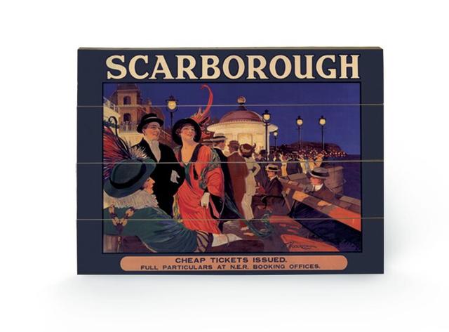 Scarborough #2 Vintage Advertisement Maturi Size: 30cm H x 40cm W, Format: Black Frame, Mount Colour: Yellow on Productcaster.