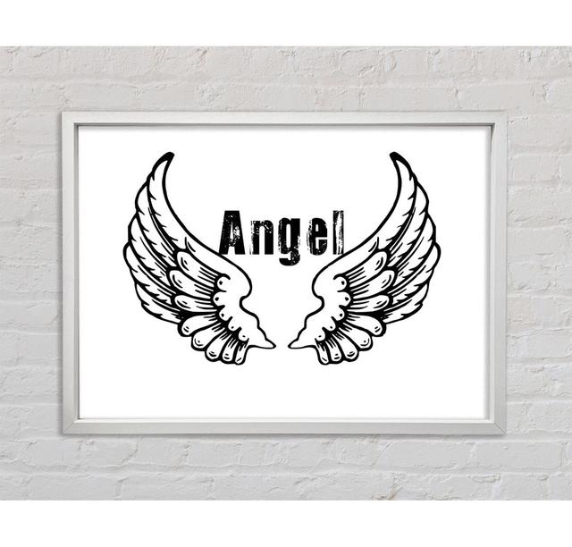 Angel Wings 2 - Print Bright Star Colour: White/Black, Size: 59.7cm H x 84.1cm W x 3.3cm D on Productcaster.