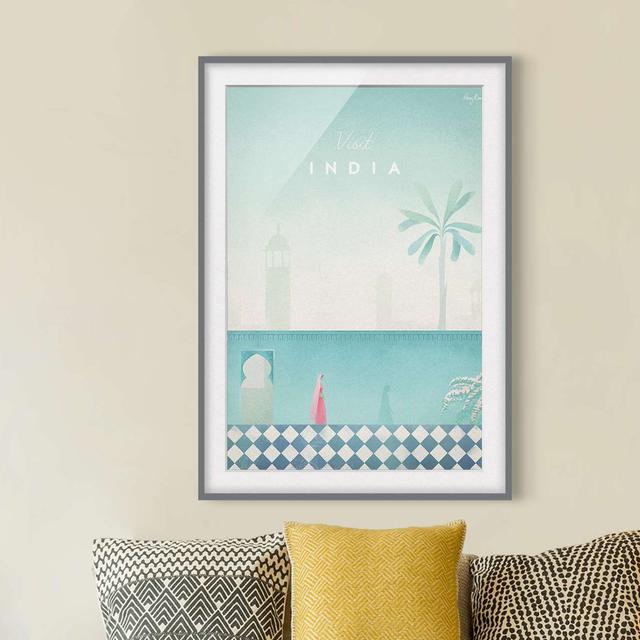 Picture With Frame - Travel Poster - India - Portrait 4:3 - B Maturi Size: 40cm H x 30cm W x 2cm D, Frame Option: Grey Framed on Productcaster.