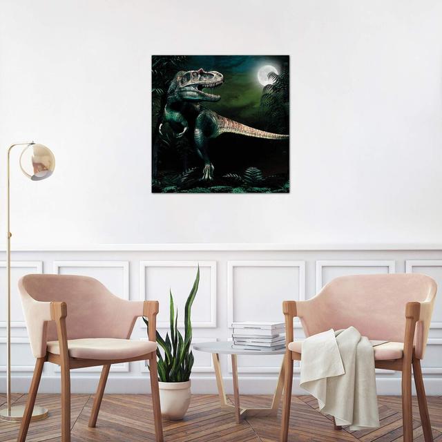 'Albertosaurus Hunts by Moonlight' Graphic Art Print on Wrapped Canvas East Urban Home Size: 45.72cm H x 45.72cm W x 3.81cm D on Productcaster.