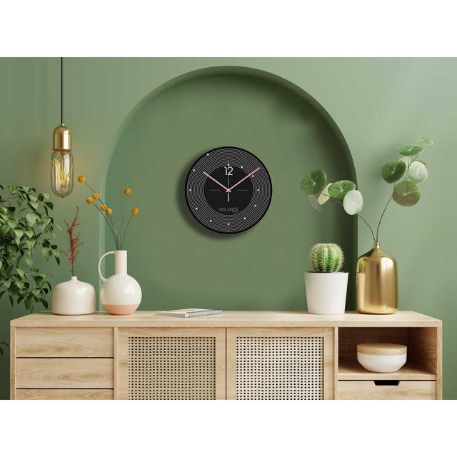 Ancuta Wall Clock Latitude Run Colour: Black/Pink on Productcaster.