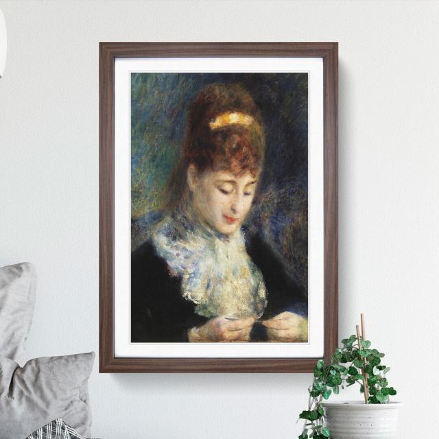 Woman Crocheting by Pierre-Auguste Renoir - Picture Frame Painting East Urban Home Frame Option: Walnut, Size: 90cm H x 65cm W x 2cm D on Productcaster.