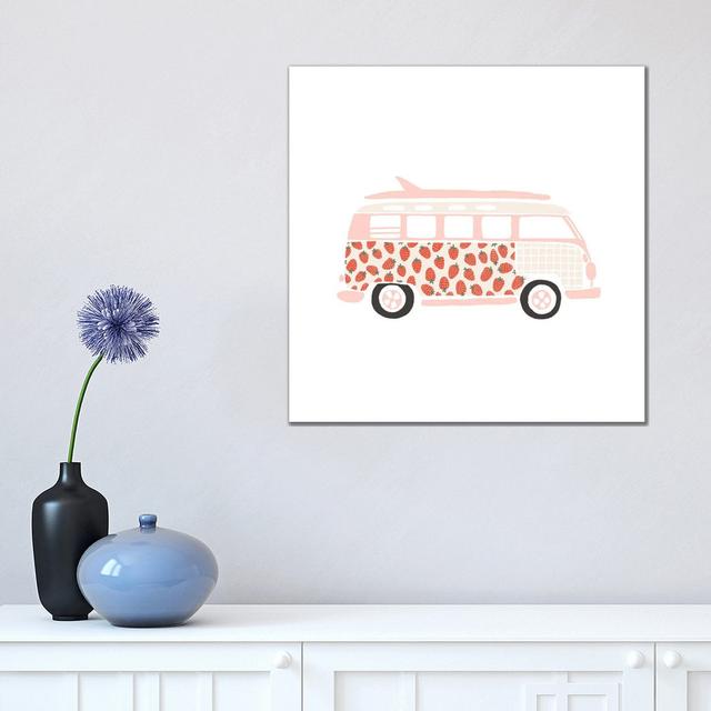 Strawberry Van by The Beau Studio - Wrapped Canvas Painting Latitude Run Size: 45.72cm H x 45.72cm W x 1.905cm D on Productcaster.