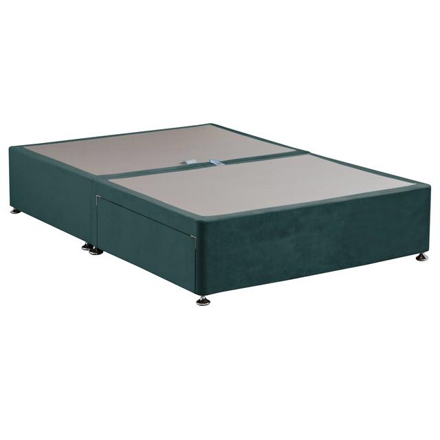 Riviere Divan Bed Base Marlow Home Co. Storage Type: 2 Drawer Divan Base, Size: Kingsize (5'), Colour: Plush Teal on Productcaster.