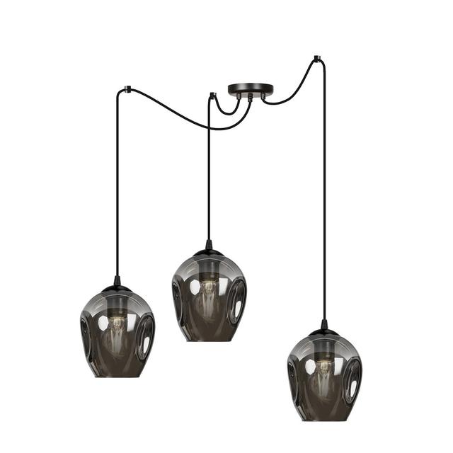 Cadey-Lee 3 - Light Cluster Geometric Pendant 17 Stories Shade Colour: Graphite on Productcaster.