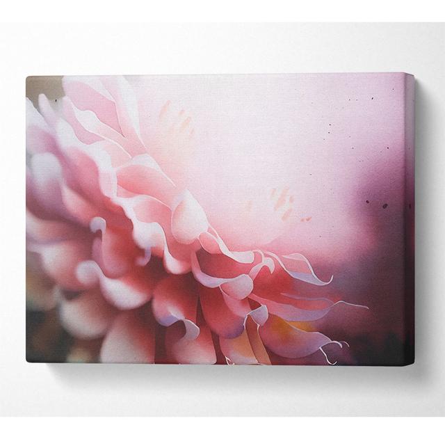 Pink Flower Opening Inside Canvas Watercolour Latitude Run Size: 81cm H x 121.9cm W x 10cm D on Productcaster.