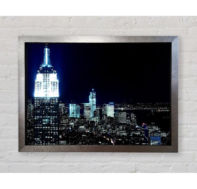 New York City White Glow Nights - Single Picture Frame Art Prints Bright Star Size: 84.1cm H x 118.9cm W x 3.4cm D on Productcaster.