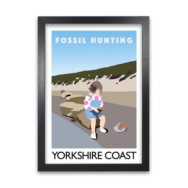 Fossil Hunting Yorkshire Coast by Richard O'Neill - Print 17 Stories Size: 29.7 cm H x 21 cm W x 3 cm D, Frame Options: Black on Productcaster.