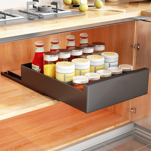 Pull-Out Cupboard Organiser, (30Cm W X 43Cm D X 9Cm H) Black Belfry Kitchen on Productcaster.