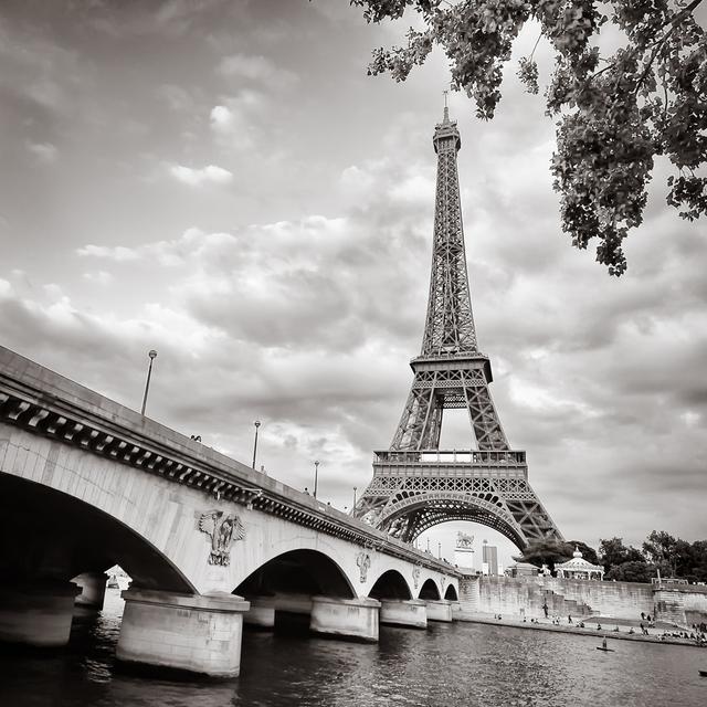 Eiffel Tower with Bridge by Martinm303 - Wrapped Canvas Photograph Latitude Run Size: 30cm H x 30cm W on Productcaster.