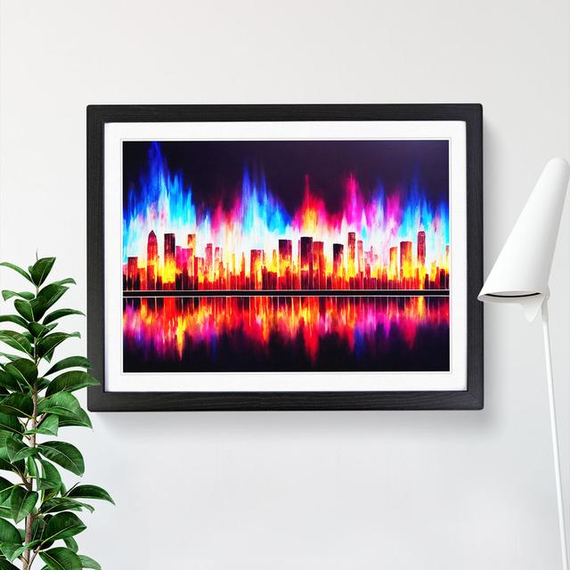 Refined City Skyline Abstract - Picture Frame Graphic Art 17 Stories Frame Colour: Black Framed, Size: 46cm H x 64cm W x 2cm D on Productcaster.