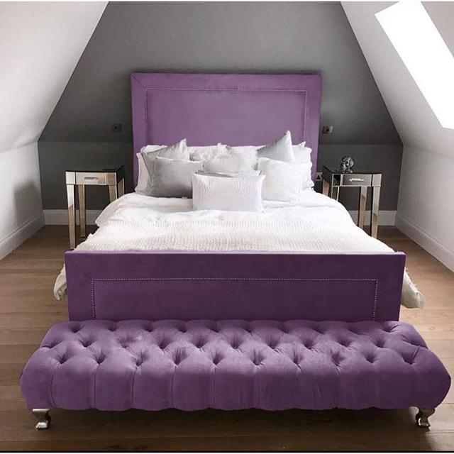 Brisco Upholstered Bed Frame Mercer41 Size: Double, Colour: Lilac on Productcaster.