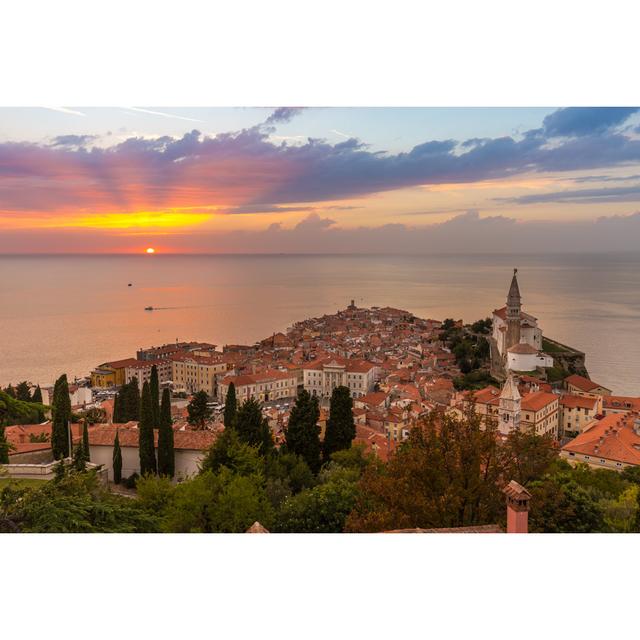 Cettina Sunset In Town Piran by Kasto80 - Wrapped Canvas Photograph 17 Stories Size: 81cm H x 122cm W x 3.8cm D on Productcaster.