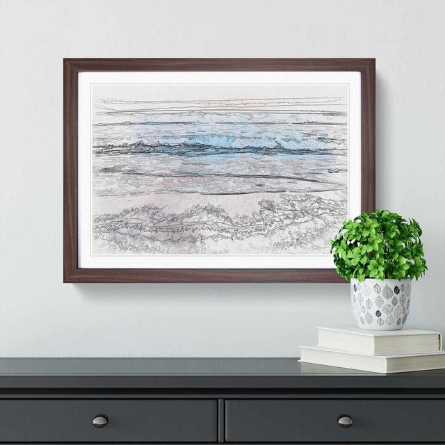 Waves upon Hermosa Beach in Abstract - Picture Frame Graphic Art Print East Urban Home Frame Option: Walnut, Size: 40cm H x 60cm W x 2cm D on Productcaster.