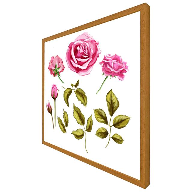 Roses & Leaves Picture Frame ClassicLiving Size: 51cm H x 51cm W x 4cm D, Frame Colour: Oak Framed on Productcaster.