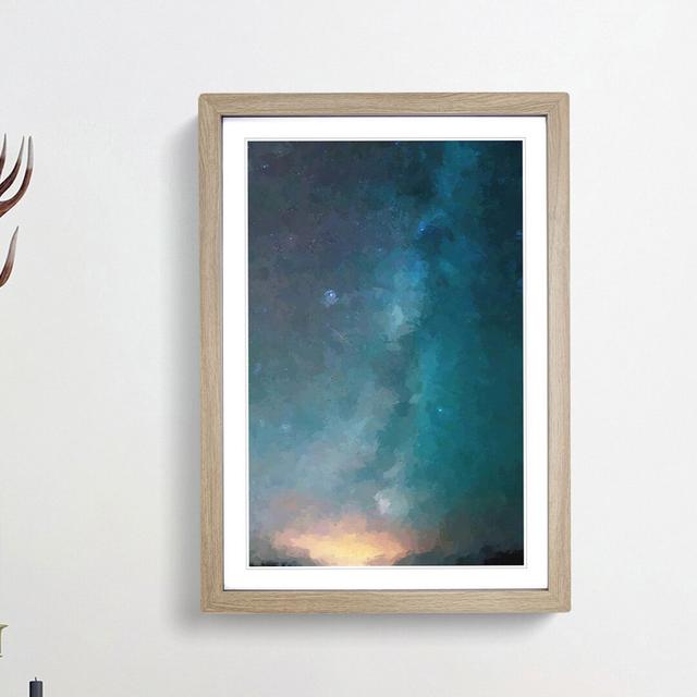 Shooting Stars over Iceland in Abstract - Picture Frame Graphic Art Print East Urban Home Size: 60cm H x 40cm W x 2cm D, Format: Oak on Productcaster.