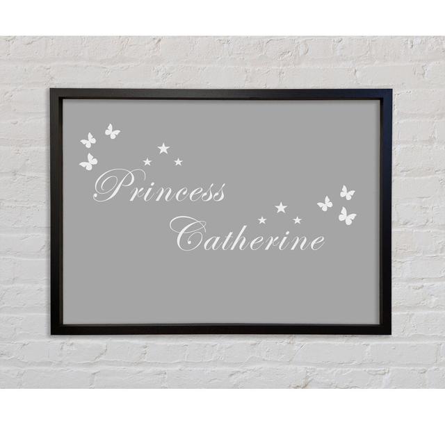 Girls Room Quote Your Own Name Princess - Single Picture Frame Typography on Canvas Bright Star Colour: Grey/White, Size: 100cm H x 141.4cm W x 3.3cm on Productcaster.